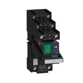   Relee electromecanice Schneider Electric Harmony - RXM2AB2BDPVS - Releu miniatural RXM, 2CO, 12A, 24VDC, buton de testare, LED, dispunere separată