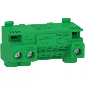   Schneider Electric Resi9 - LGYT1E14 - Bloc de racordare, 14 orificii, cu împământare
