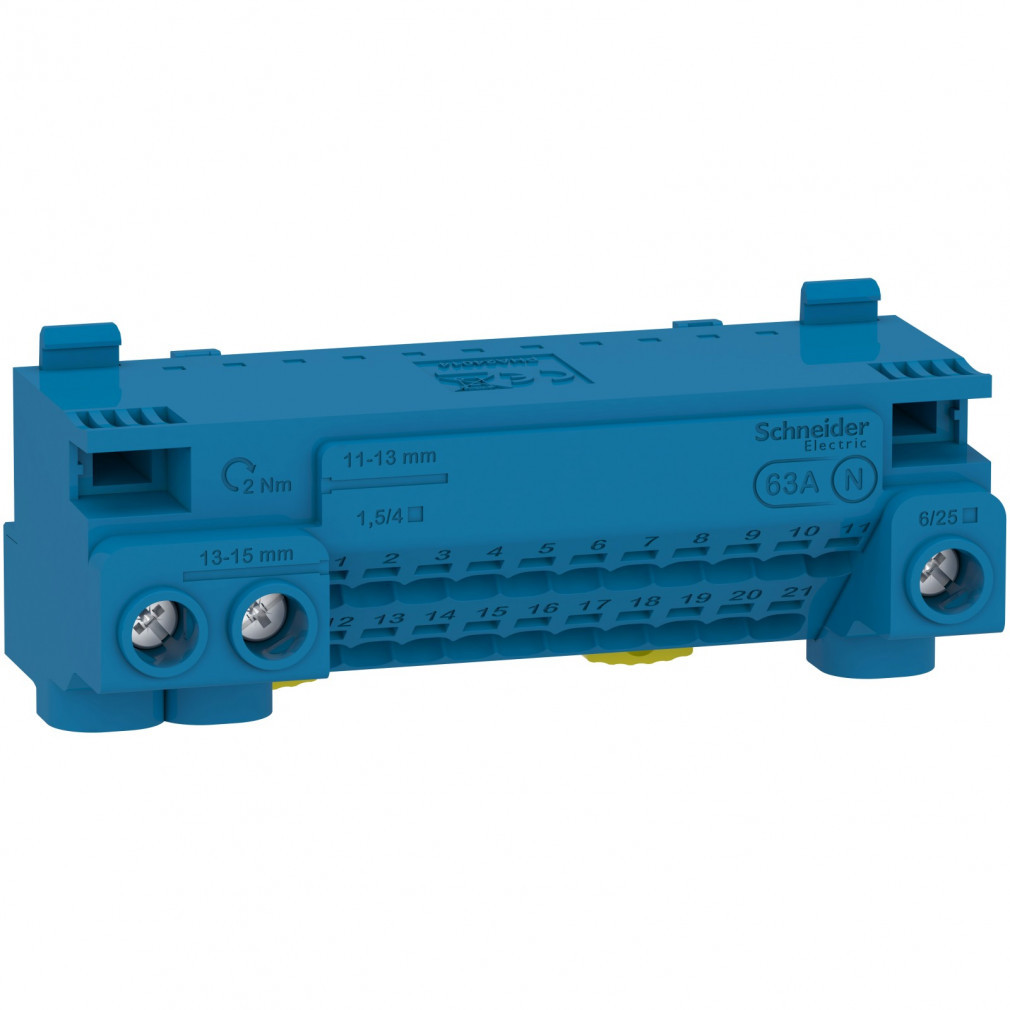 Bloc de conectare Schneider, 24 orificii, zero (LGYT1N24)
