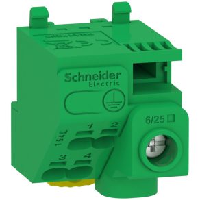   Schneider Electric Resi9 - LGYT1E05 - Bloc de conectare, 5 orificii, împământare