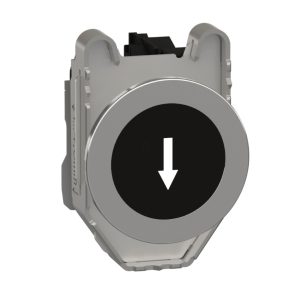   Schneider Electric Harmony XB4 - XB4FA3351 - buton metalic complet încastrat, Ø30, retur, 1NO, negru, „săgeată în jos”