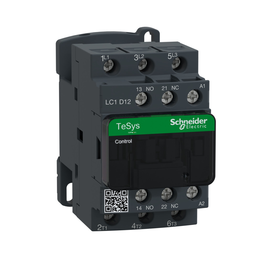 Magneto Schneider TeSys AC, 5,5 kW/12 A (400 V, AC3), conexiune cu șuruburi, tensiune bobină 24 VAC, 50 Hz (LC1D12B5)