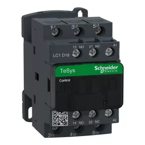   Schneider Electric TeSys D - LC1D18E5 - LC1D Comutator magnetic CA, 7,5 kW/18 A (400 V, CA3), conexiune cu șurub, 1Z+1NY, tensiune bobină 48 VCA, 50 Hz