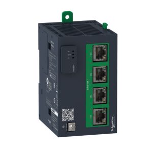   Schneider Electric Modicon M262 - TMSES4 - modul de comunicație TMS, comutator Ethernet, rețea izolată 4xRJ45, securitate cibernetică Achilles L1, pentru PLC