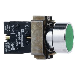   Schneider Electric Easy Harmony XB2 - XB2BA31C - Buton apăsat, verde, 1 NO, metal, montare încastrată, 22 mm, retur, nemarcat