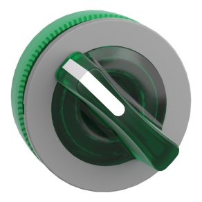   Schneider Electric Harmony XB5 - ZB5FK1233C0 - cap comutator selector iluminat din plastic, montat încastrat, Ø30, 2 poziții, verde, margine gri