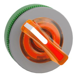   Schneider Electric Harmony XB5 - ZB5FK1253C0 - comutator selector iluminat din plastic, montat încastrat, Ø30, 2 poziții, portocaliu, margine gri