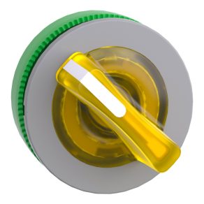   Schneider Electric Harmony XB5 - ZB5FK1283C0 - cap comutator selector iluminat din plastic, montat încastrat, Ø30, 2 poziții, galben, margine gri