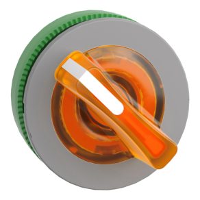   Schneider Electric Harmony XB5 - ZB5FK1453C0 - cap comutator selector iluminat din plastic, montat încastrat, Ø30, 2 poziții, portocaliu, retur dreapta, gri p.