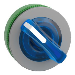   Schneider Electric Harmony XB5 - ZB5FK1463C0 - cap comutator selector iluminat din plastic, montat încastrat, Ø30, 2 poziții, albastru, retur dreapta, margine gri