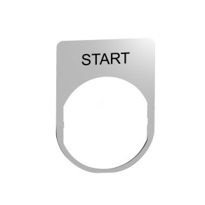   Schneider Electric Harmony XB5 - ZBYM2303 - plăcuță de etichetare, 30x40 mm, metalică, pentru dispozitive Ø22, gravată, START