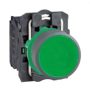   Schneider Electric Harmony XB5 - XB5AA31C0 - buton complet din plastic, Ø22, retur, 1NO, verde, inel gri