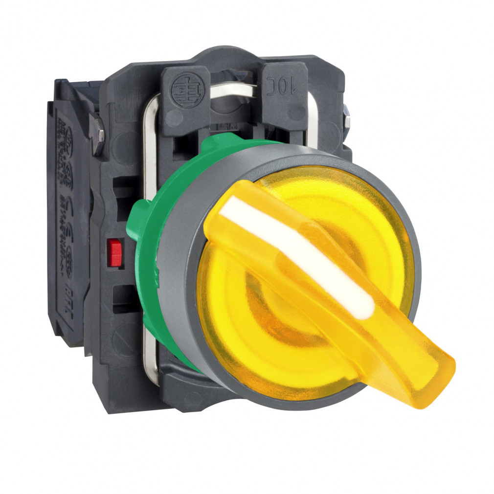 Schneider Harmony comutator selector LED complet din plastic, D22, 2 poziții, 24 V, 1NO+1NC, portocaliu, XB5AK125B5C0
