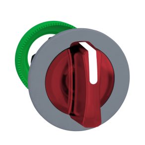   Schneider Electric Harmony XB5 - XB5FK134G5C0 - întrerupător complet din plastic pentru montare încastrată, Ø30, 3 poziții, 120 VAC, 1NO+1NC, roșu, inel gri