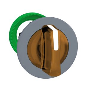   Schneider Electric Harmony XB5 - XB5FK135B5C0 - întrerupător complet din plastic pentru montare încastrată, Ø30, 3 poziții, 24 V, 1NO+1NC, portocaliu, inel gri