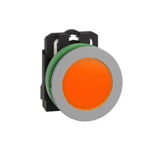   Schneider Electric Harmony XB5 - XB5FVB5C0 - indicator luminos LED complet din plastic, montat încastrat, Ø30, 24 V c.a./c.c., portocaliu, inel gri