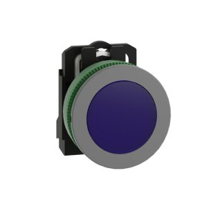   Schneider Electric Harmony XB5 - XB5FVM6C0 - indicator luminos LED complet din plastic, montat încastrat, Ø30, 230 V c.a., albastru, inel gri