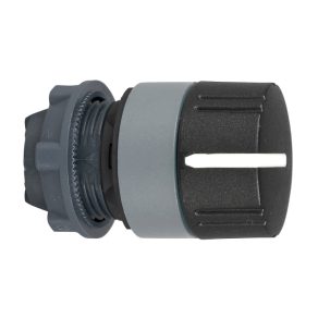   Schneider Electric Harmony XB5 - ZB5AD89C0 - cap comutator selector din plastic, Ø22, 3 poziții, revenire din dreapta spre centru, zimțat, negru, margine gri