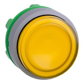   Schneider Electric Harmony XB5 - ZB5AH83C0 - buton iluminat din plastic, Ø22, push-push, în relief, galben, margine gri