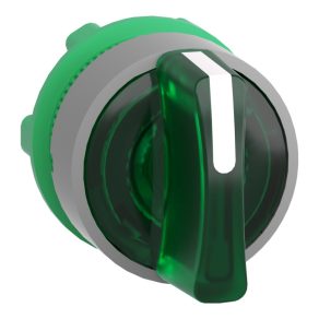   Schneider Electric Harmony XB5 - ZB5AK1333C0 - cap comutator selector iluminat din plastic, Ø22, 3 poziții, verde, margine gri