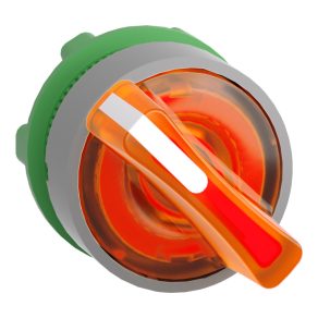   Schneider Electric Harmony XB5 - ZB5AK1453C0 - cap comutator selector iluminat din plastic, Ø22, 2 poziții, portocaliu, retur dreapta, margine gri