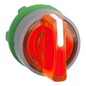   Schneider Electric Harmony XB5 - ZB5AK1553C0 - cap comutator selector iluminat din plastic, Ø22, 3 poziții, portocaliu, revenire centrală, margine gri