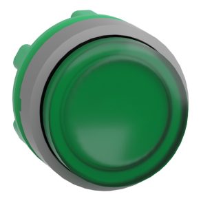   Schneider Electric Harmony XB5 - ZB5AW133C0 - buton iluminat din plastic, Ø22, retur, LED, în relief, verde, margine gri