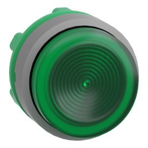   Schneider Electric Harmony XB5 - ZB5AW133SC0 - buton iluminat din plastic, Ø22, retur, LED, ridicat, lentilă canelată, verde, margine gri
