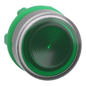   Schneider Electric Harmony XB5 - ZB5AW333SC0 - buton iluminat din plastic, Ø22, retur, LED încorporat - cu lentilă canelată, verde, margine gri