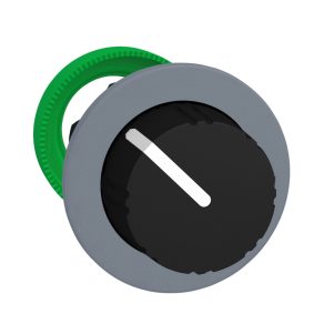   Schneider Electric Harmony XB5 - ZB5FD29C0 - cap comutator selector din plastic încastrat, Ø30, 2 poziții, zimțat, negru, margine gri