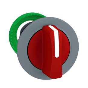   Schneider Electric Harmony XB5 - ZB5FD304C0 - cap comutator selector din plastic pentru montare încastrată, Ø30, 3 poziții, roșu, margine gri