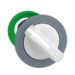   Schneider Electric Harmony XB5 - ZB5FD401C0 - cap comutator selector din plastic încastrat, Ø30, 2 poziții de revenire, alb, margine gri