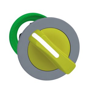  Schneider Electric Harmony XB5 - ZB5FD405C0 - cap comutator selector din plastic pentru montare încastrată, Ø30, 2 poziții de revenire, galben, margine gri