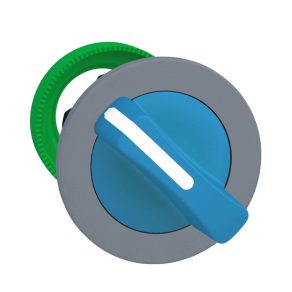   Schneider Electric Harmony XB5 - ZB5FD406C0 - cap comutator selector din plastic pentru montare încastrată, Ø30, 2 poziții de revenire, albastru, margine gri