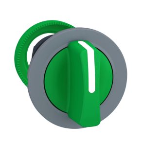   Schneider Electric Harmony XB5 - ZB5FD503C0 - cap comutator selector din plastic încastrat, Ø30, 3 poziții cu revenire centrală, verde, margine gri