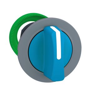   Schneider Electric Harmony XB5 - ZB5FD706C0 - cap de comutator din plastic încastrat, Ø30, 3 poziții, revenire de la stânga la centru, albastru, margine gri