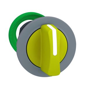   Schneider Electric Harmony XB5 - ZB5FD805C0 - cap de comutator din plastic încastrat, Ø30, 3 poziții, revenire de la dreapta la centru, galben, margine gri