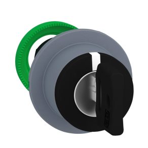   Schneider Electric Harmony XB5 - ZB5FG0C0 - cap comutator selector din plastic încastrat, Ø30, 455 tastă, 3 poziții, ramă gri