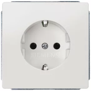   Siemens 5UB1855 priză (GYV) cu capac de siguranță, alb titan (RAL9010), stil DELTA