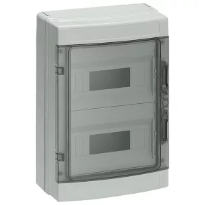   Distribuitor de perete Siemens 8GB1372-2, cu ușă transparentă, 2x12 m, IP65, cu șină PEN. 420×298×140 mm, SIMBOX WP