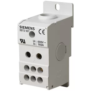   Bloc de distribuție Siemens 5ST2507 1P 160 A, intrare: 1x10–70 mm², ieșire: 6x 2,5–16 mm²