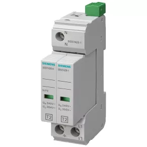   Dispozitiv de descărcare a supratensiunii Siemens 5SD7422-1, 1+1P C/T2/II 350 V TN-S/TT, cu semnalizare la distanță