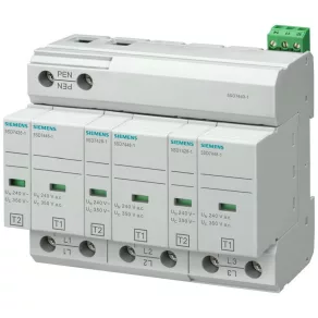   Siemens 5SD7443-1 descărcător combinat de supratensiune, T1+2/B+C, 3P, 75 kA, 350 V, TNC, cu semnalizare la distanță