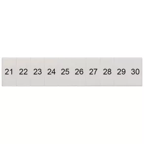   Etichetă pentru bornieră Siemens 8WH8120-2AB25, lățime 5,2 mm/pentru 2,5 mm², albă, orizontală, 21 ... 30 (10×)