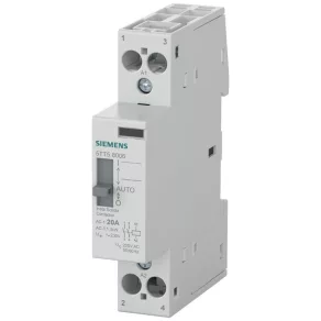   Contactor modular Siemens 5TT5800-6, cu comutator manual, 20 A/230 V c.a., 2NO, bobină de 230 V c.a.