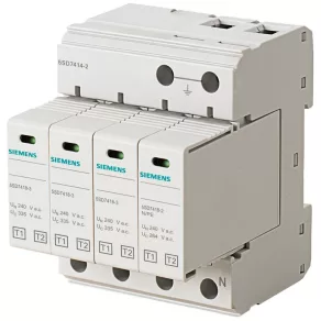   Siemens 5SD7414-2, descărcător combinat de supratensiune, T1+2/B+C, 3+1P, 50 kA, 335/264 V, TNS/TT