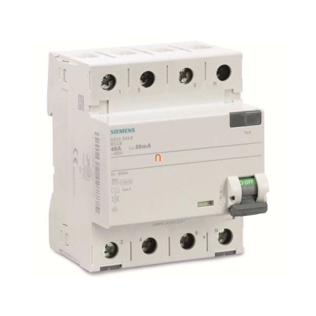 Siemens 5SV3344-6 FI-releu 40A 4P 30mA, tip A