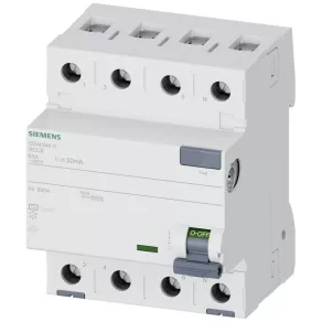   Relé de protecție la scurtcircuit Siemens 5SV4346-0, 63 A, 4 poli, 30 mA, tip CA