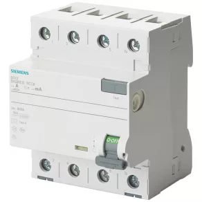   Relé de protecție Siemens 5SV3342-6KK12, 25 A, 4 poli, 30 mA, tip A, SIGRES, 400 V c.a.