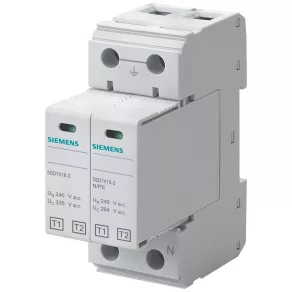   Dispozitiv de descărcare a supratensiunii Siemens 5SD7412-2, T1/B, 2P, 335 V/264 V, TNS/TT